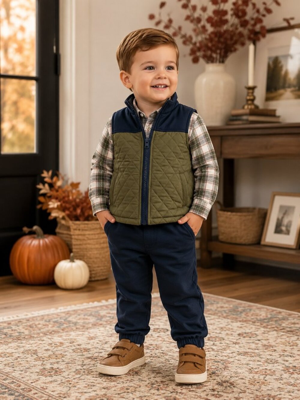 NWT Baby Essentials 3 Piece Toddler Boy Outfit Set 24 Months Quilted Vest 24 M